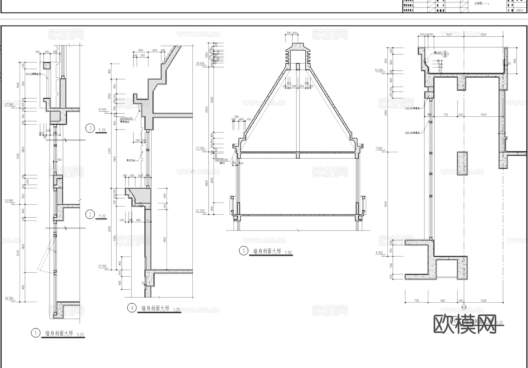 建筑墙身节点大样CAD施工详图cad施工图
