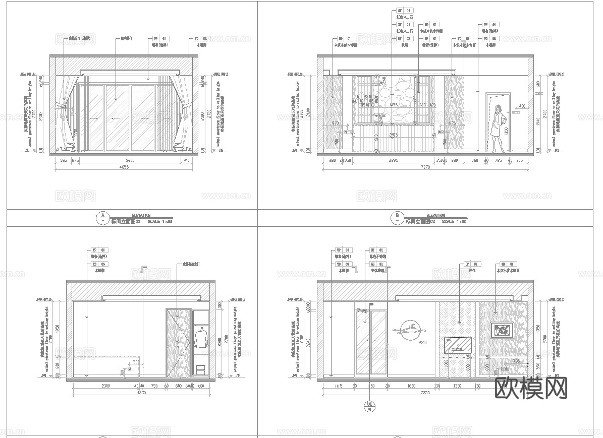 休闲娱乐民宿 最新全套施工图设计cad施工图