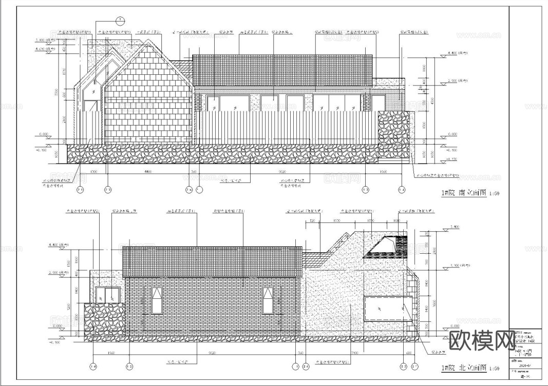 自建房外观 最新全套施工图设计cad施工图