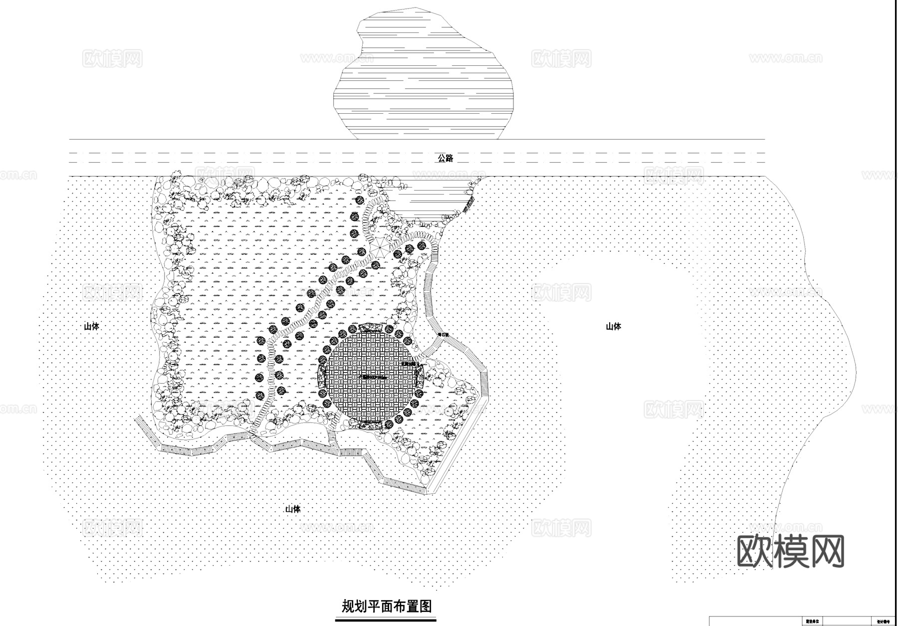 公路旁小游园景观CAD施工图cad施工图