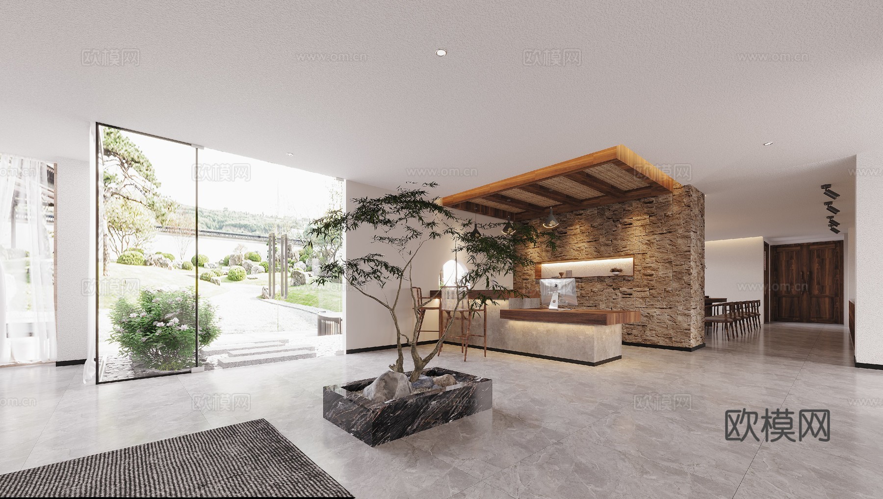 休闲娱乐民宿 最新全套施工图 效果图设计cad施工图