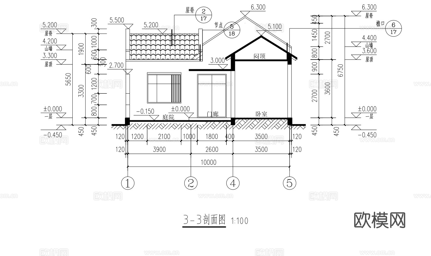 别墅建筑自建房 最新全套施工图设计cad施工图