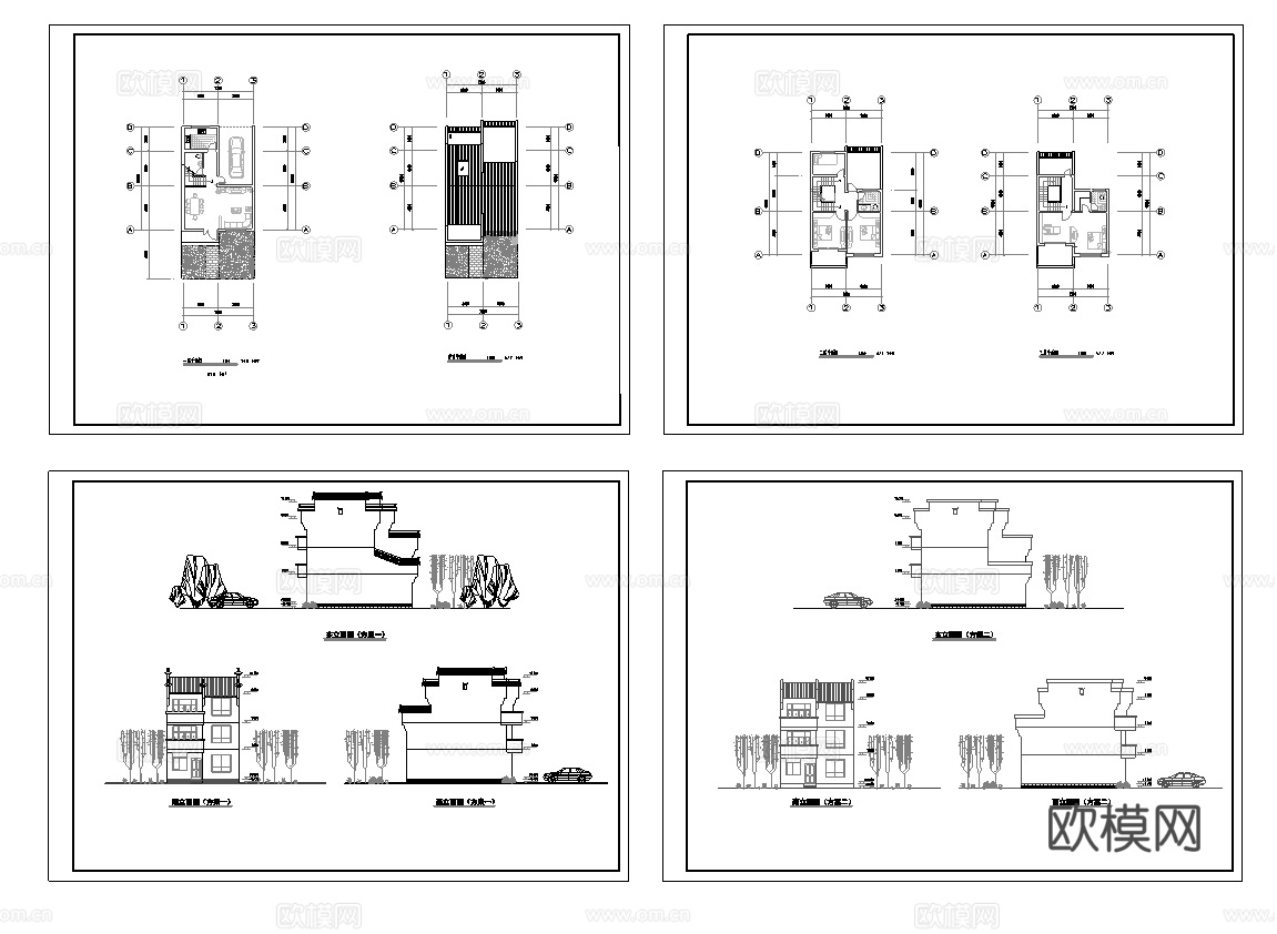 度假民宿建筑 最新全套施工图设计cad施工图