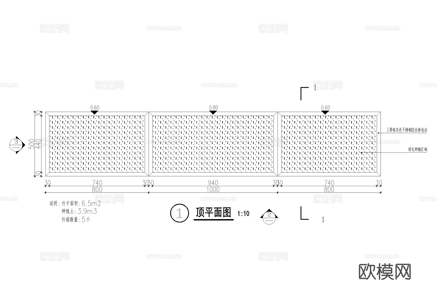 不锈钢花池 花箱 种植池 树池 CAD施工图cad施工图