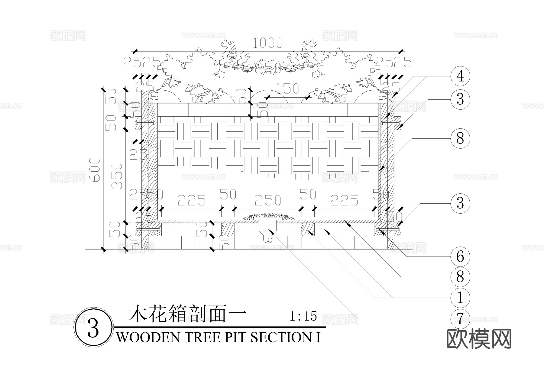木花箱 树池 CAD施工图cad施工图