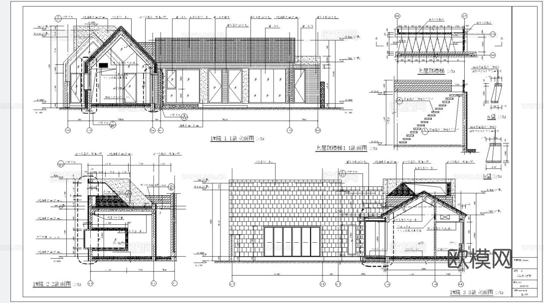 自建房外观 最新全套施工图设计cad施工图