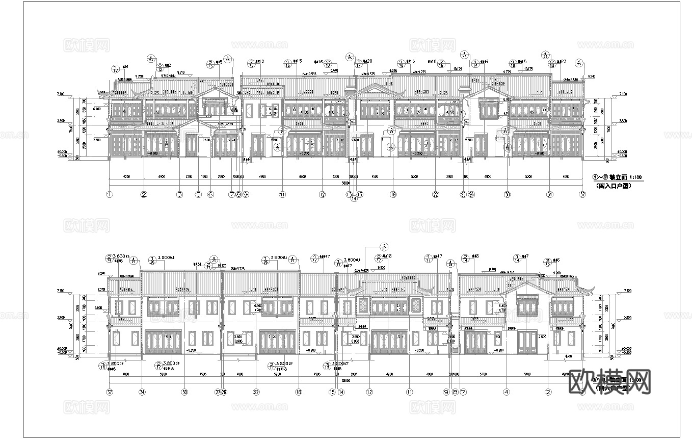 度假民宿建筑 最新全套施工图设计cad施工图