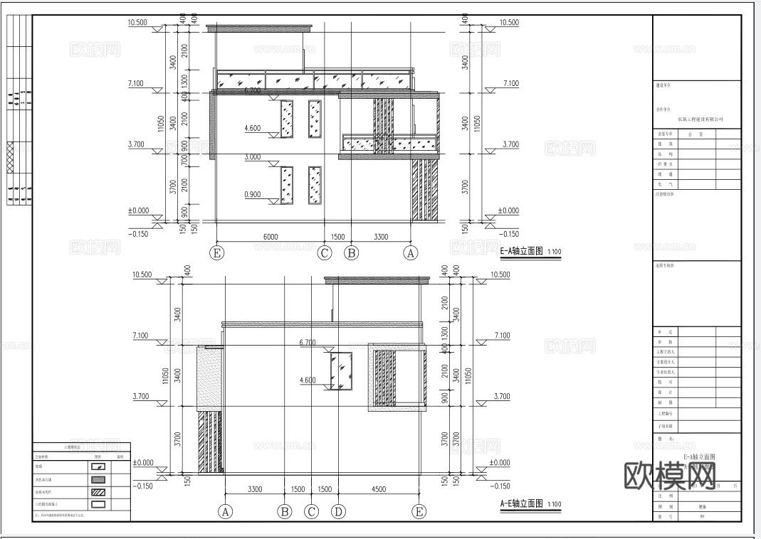 别墅建筑自建房 最新全套施工图设计cad施工图