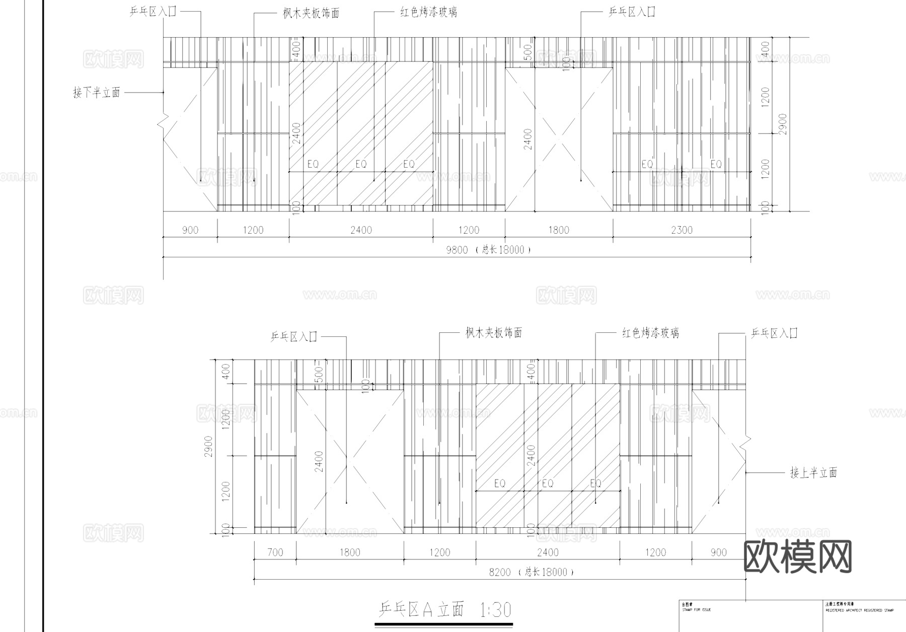 外海健身会所室内装饰CAD施工图全套cad施工图