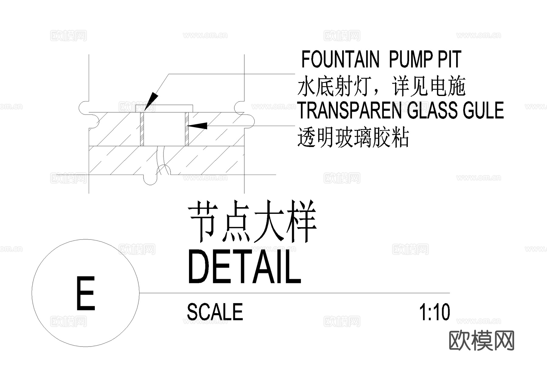 跌水水钵石钵景观水景CAD施工图cad施工图cad施工图