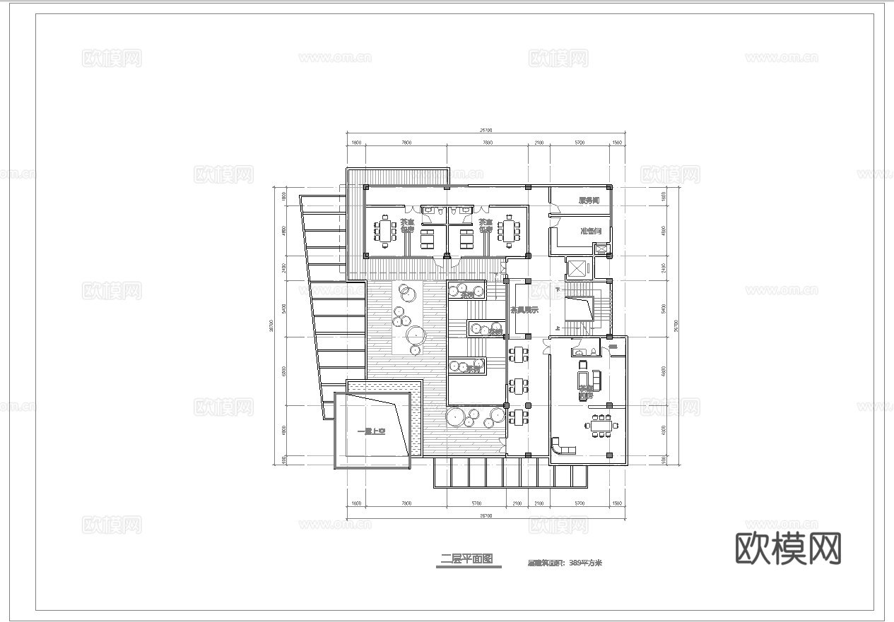 民宿会所 最新平面施工图设计cad施工图