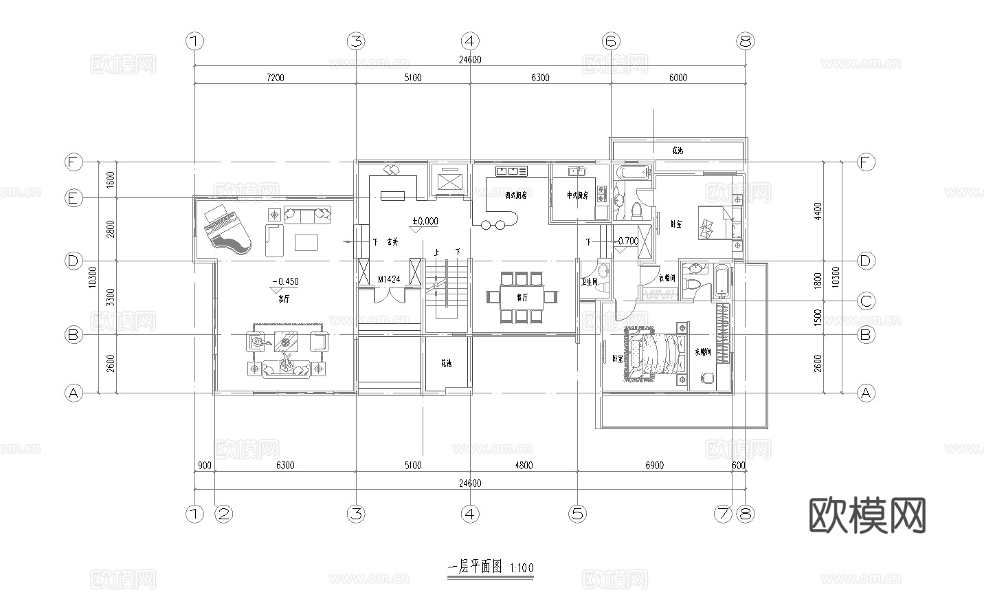 别墅建筑外观  最新全套施工图设计cad施工图