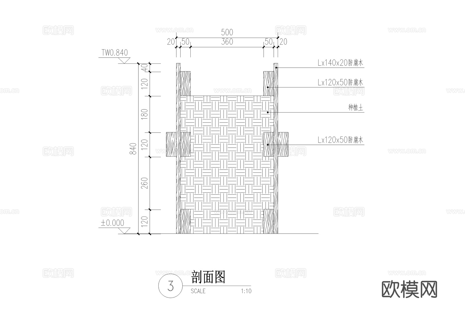 花箱 种植池 花坛 CAD施工图cad施工图