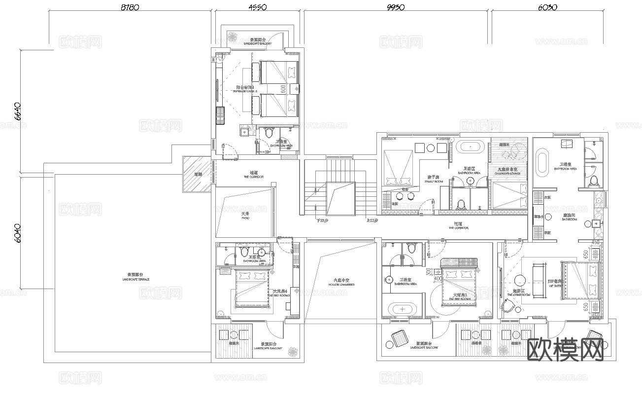 休闲娱乐民宿 最新平面施工图设计cad施工图