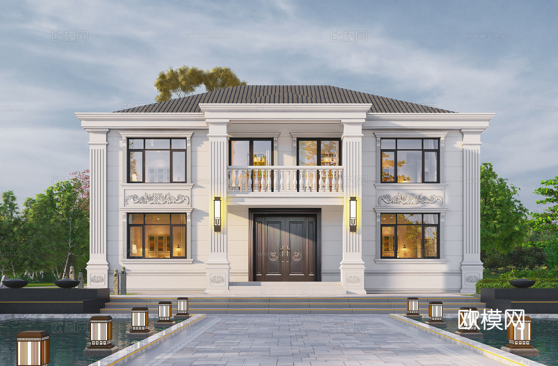 欧式别墅建筑自建房 最新全套施工图设计cad施工图