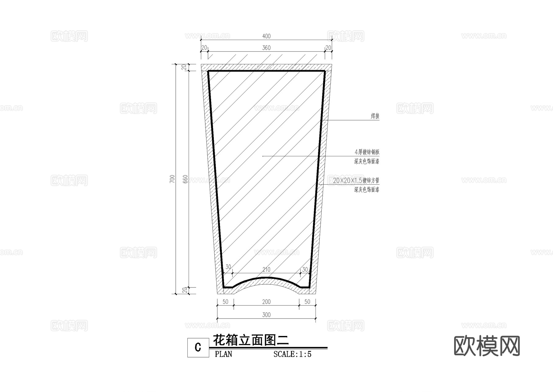 花箱节点CAD施工图cad施工图