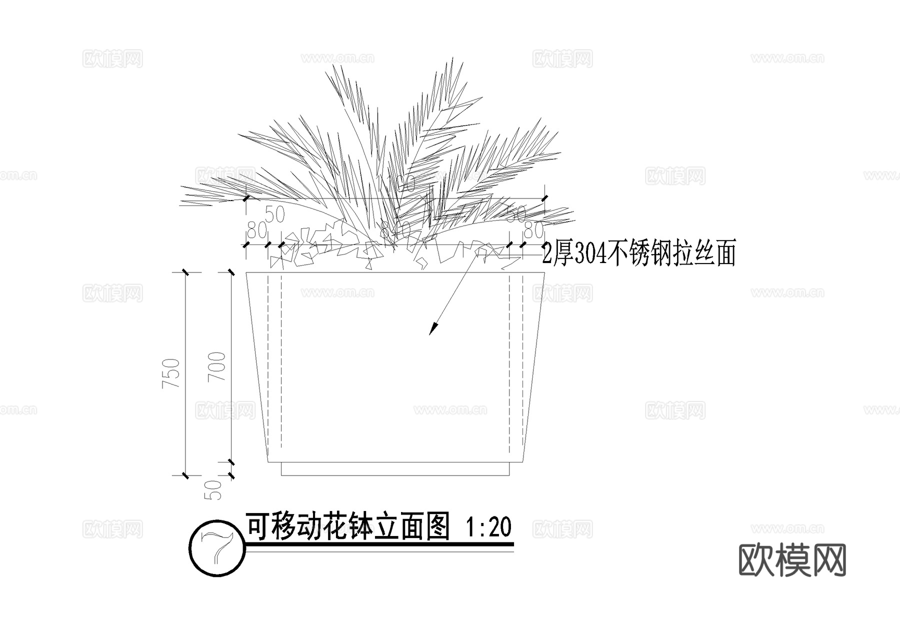 花箱 可移动花钵 CAD施工图cad施工图