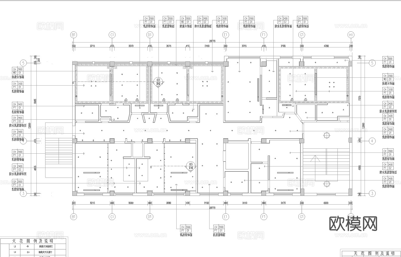 休闲娱乐民宿 最新全套施工图 效果图设计cad施工图