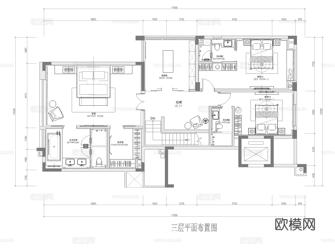 主题民宿 最新平面施工图设计cad施工图
