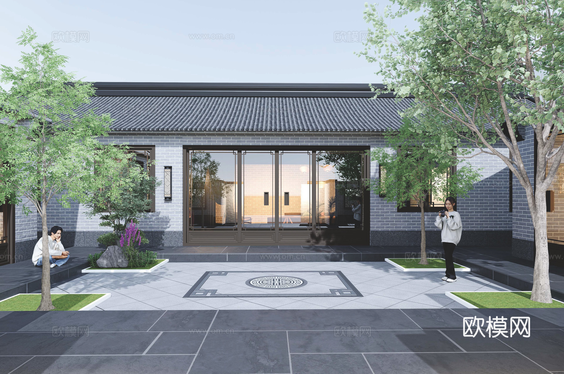 四合院自建房外观 最新全套施工图设计cad施工图