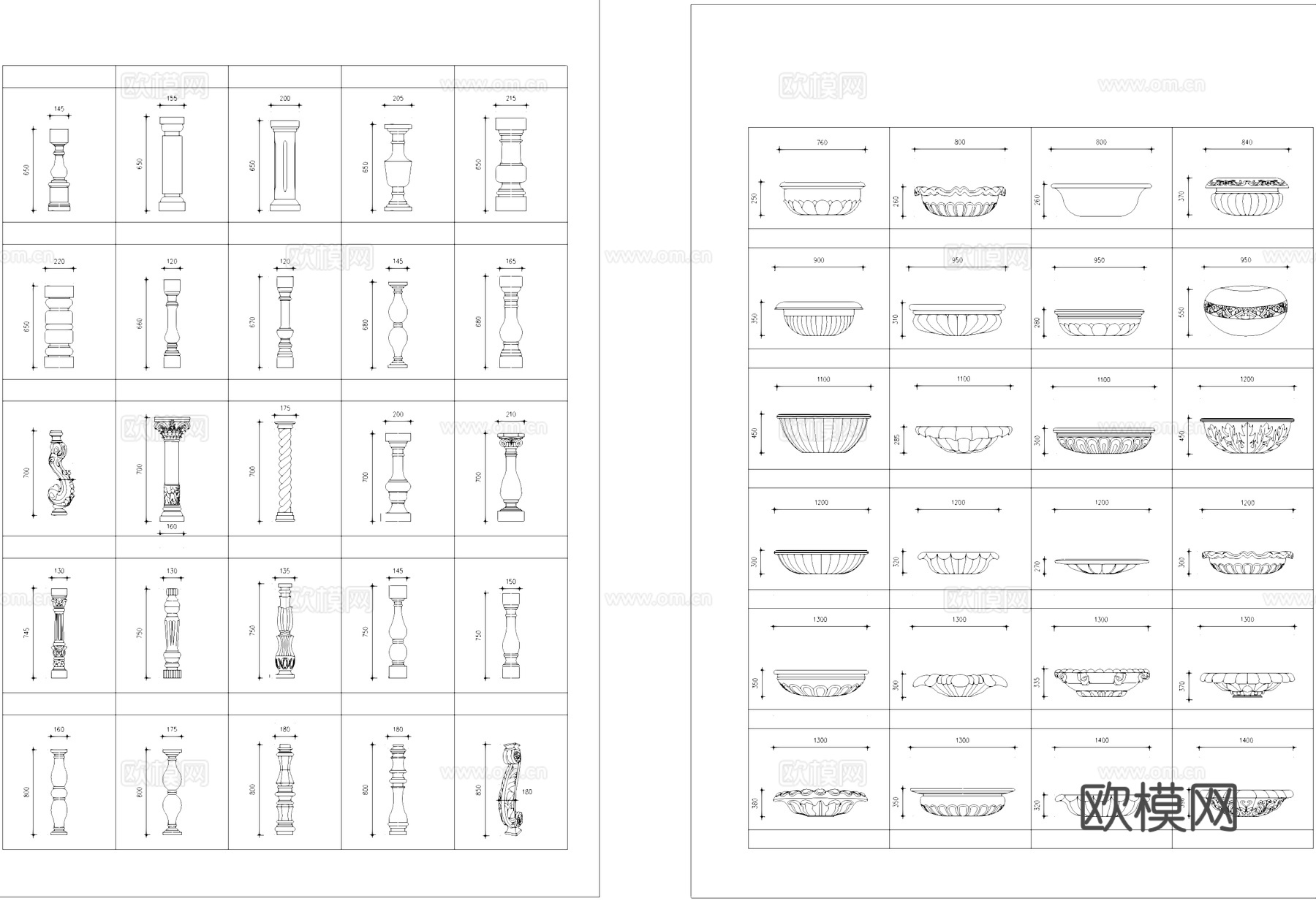 古建筑顶饰雕塑CAD图块图库cad施工图