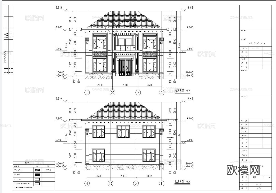 别墅建筑自建房 最新全套施工图设计cad施工图下载（渲染图4）