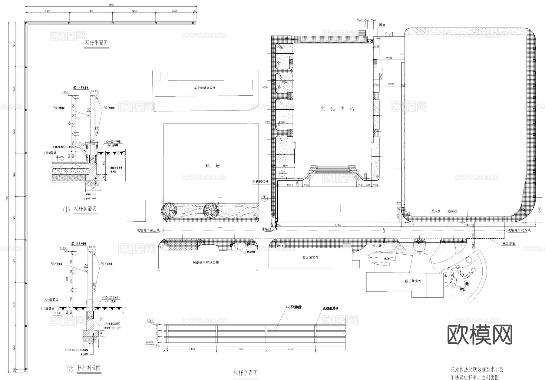 会议中心景观绿化平面及节点CAD施工图集cad施工图