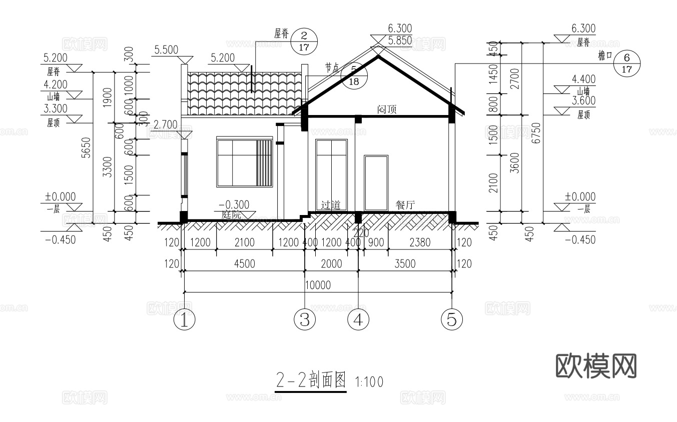 别墅建筑自建房 最新全套施工图设计cad施工图