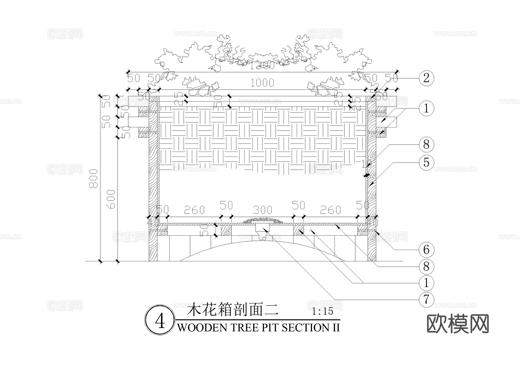 木花箱 树池 CAD施工图cad施工图