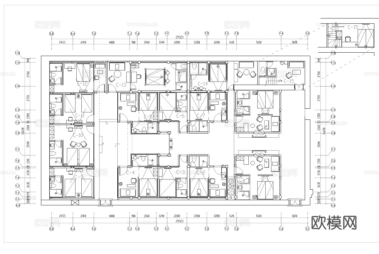 主题民宿 最新全套施工图设计cad施工图cad施工图