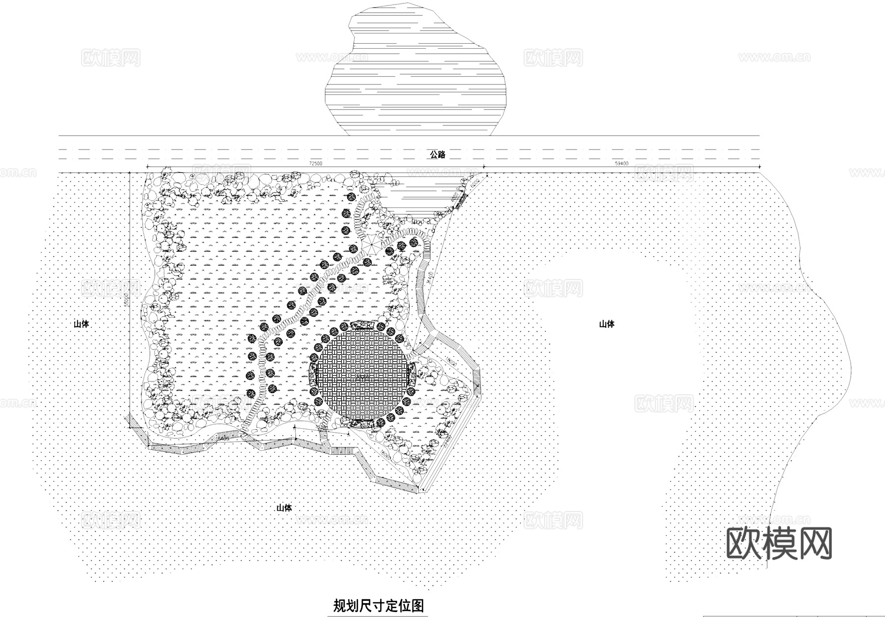 公路旁小游园景观CAD施工图cad施工图
