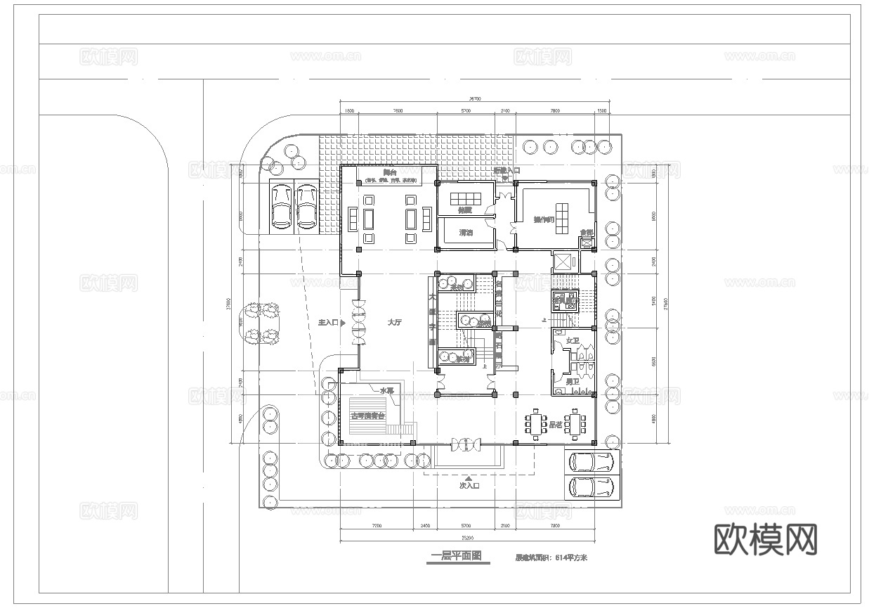 民宿会所 最新平面施工图设计cad施工图