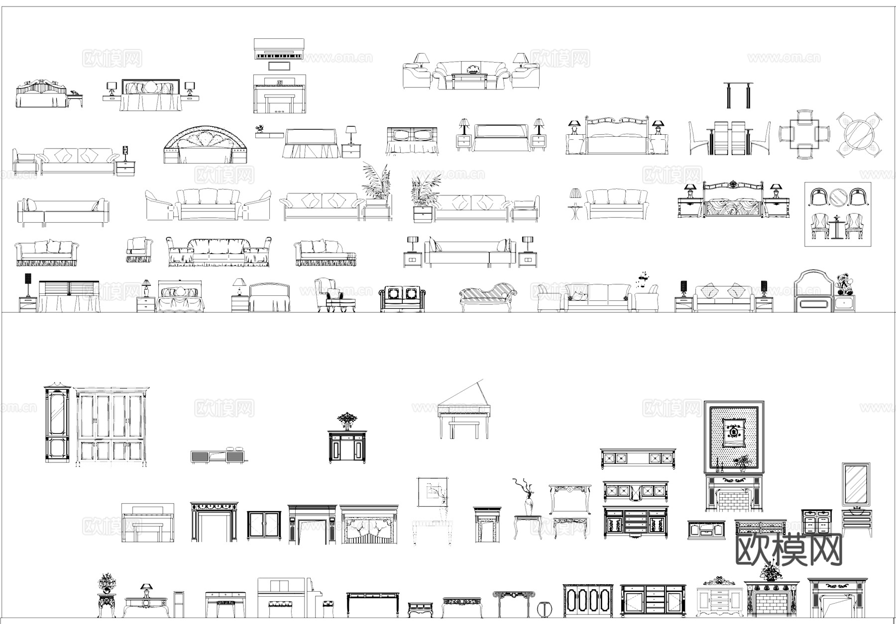 工装综合立面CAD图库cad施工图