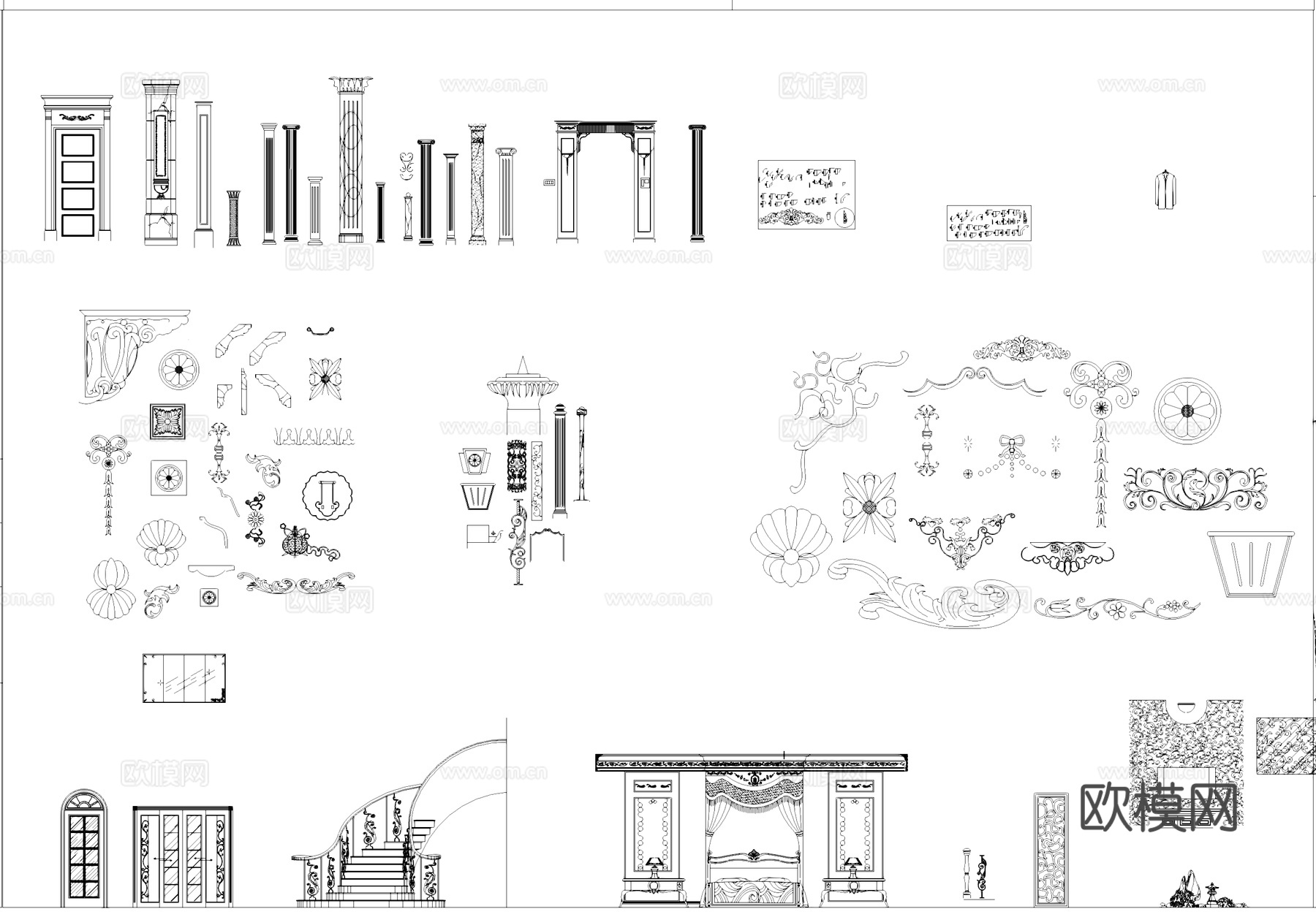 工装综合立面CAD图库cad施工图