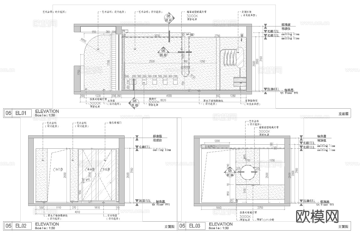 休闲娱乐民宿 最新平面施工图设计cad施工图
