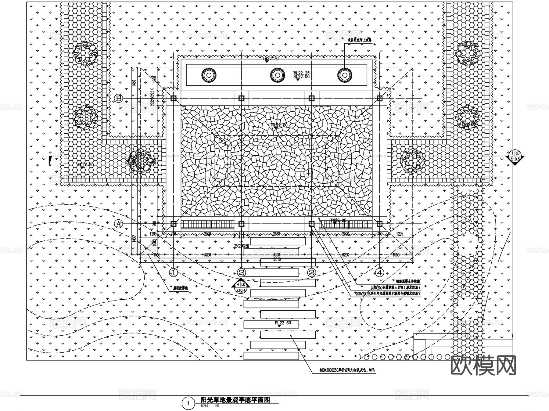 鸿坤理想海岸三套景观亭CAD施工图集cad施工图