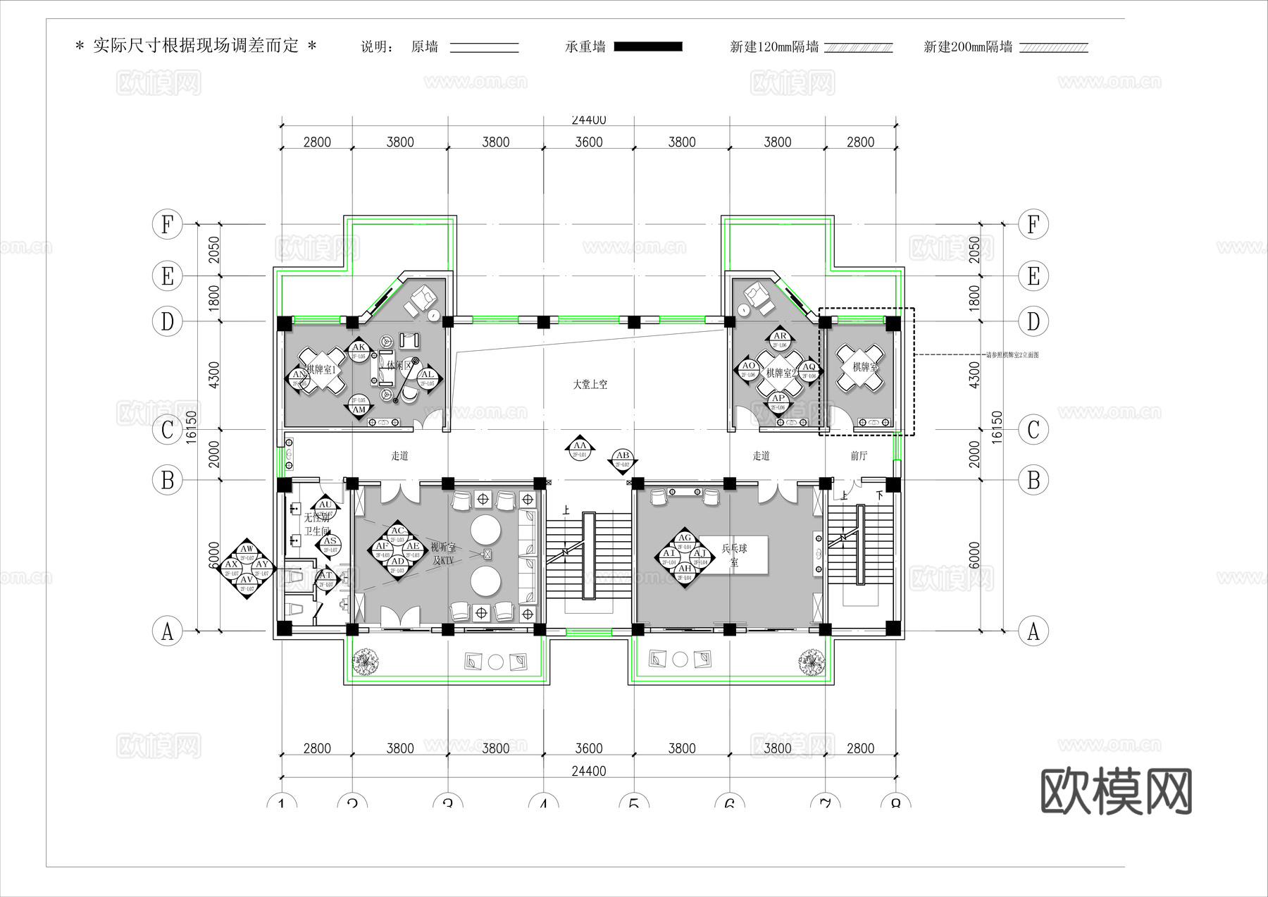 休闲娱乐民宿 最新全套施工图设计cad施工图
