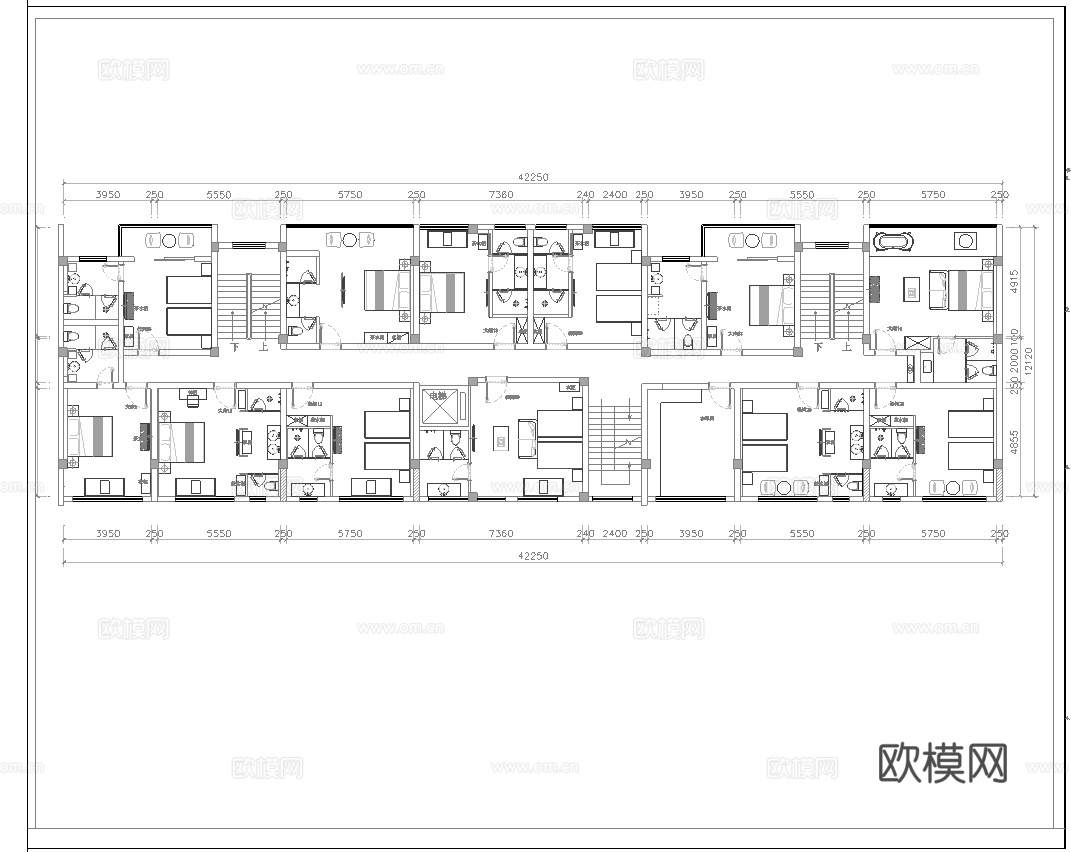 度假民宿 最新平面施工图设计cad施工图