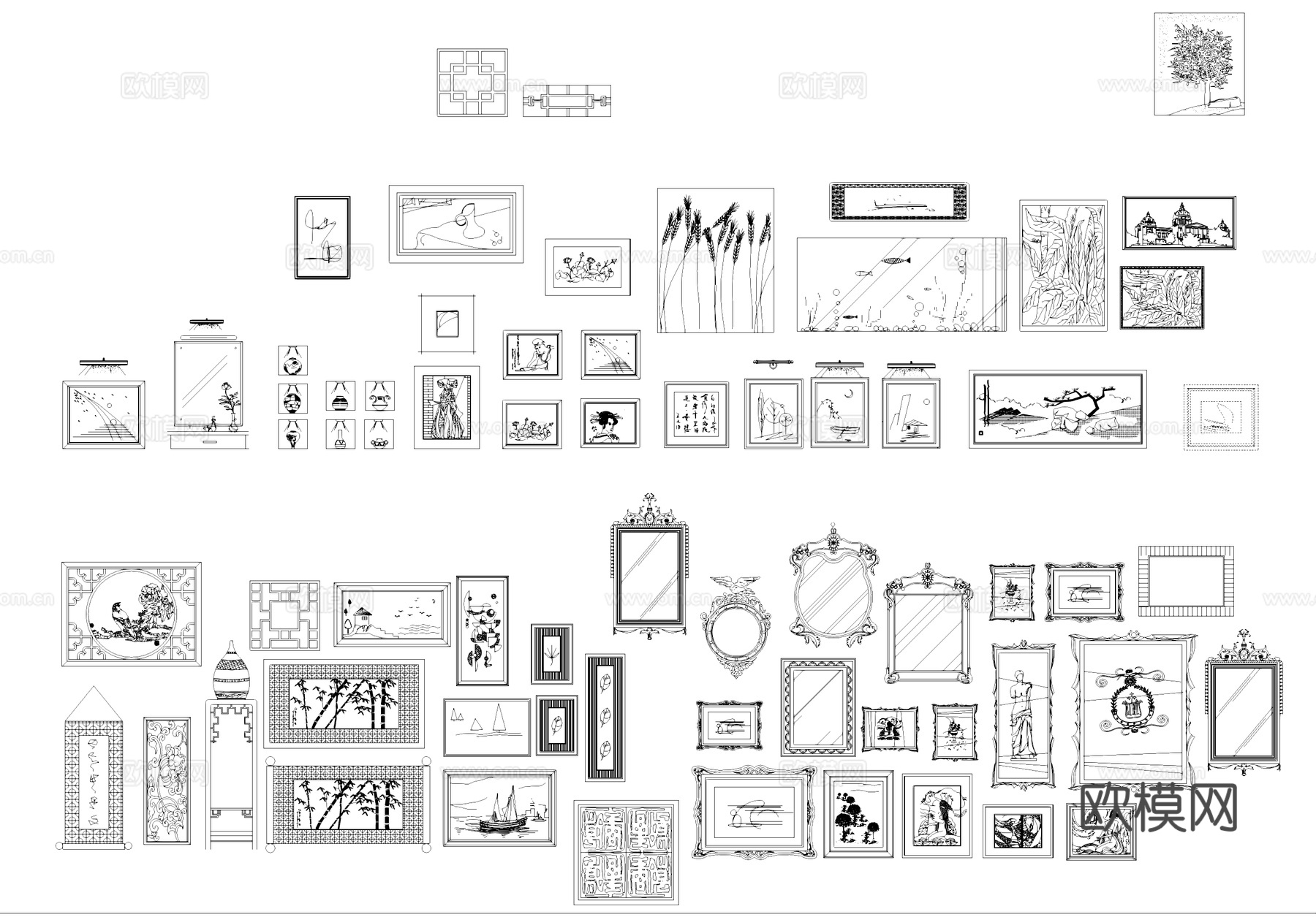 工装综合立面CAD图库cad施工图