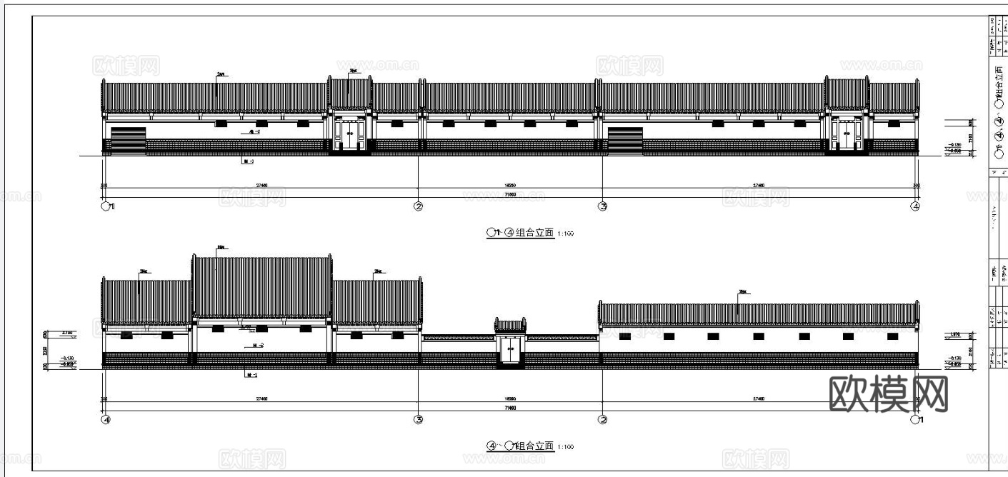 四合院自建房外观 最新全套施工图设计cad施工图