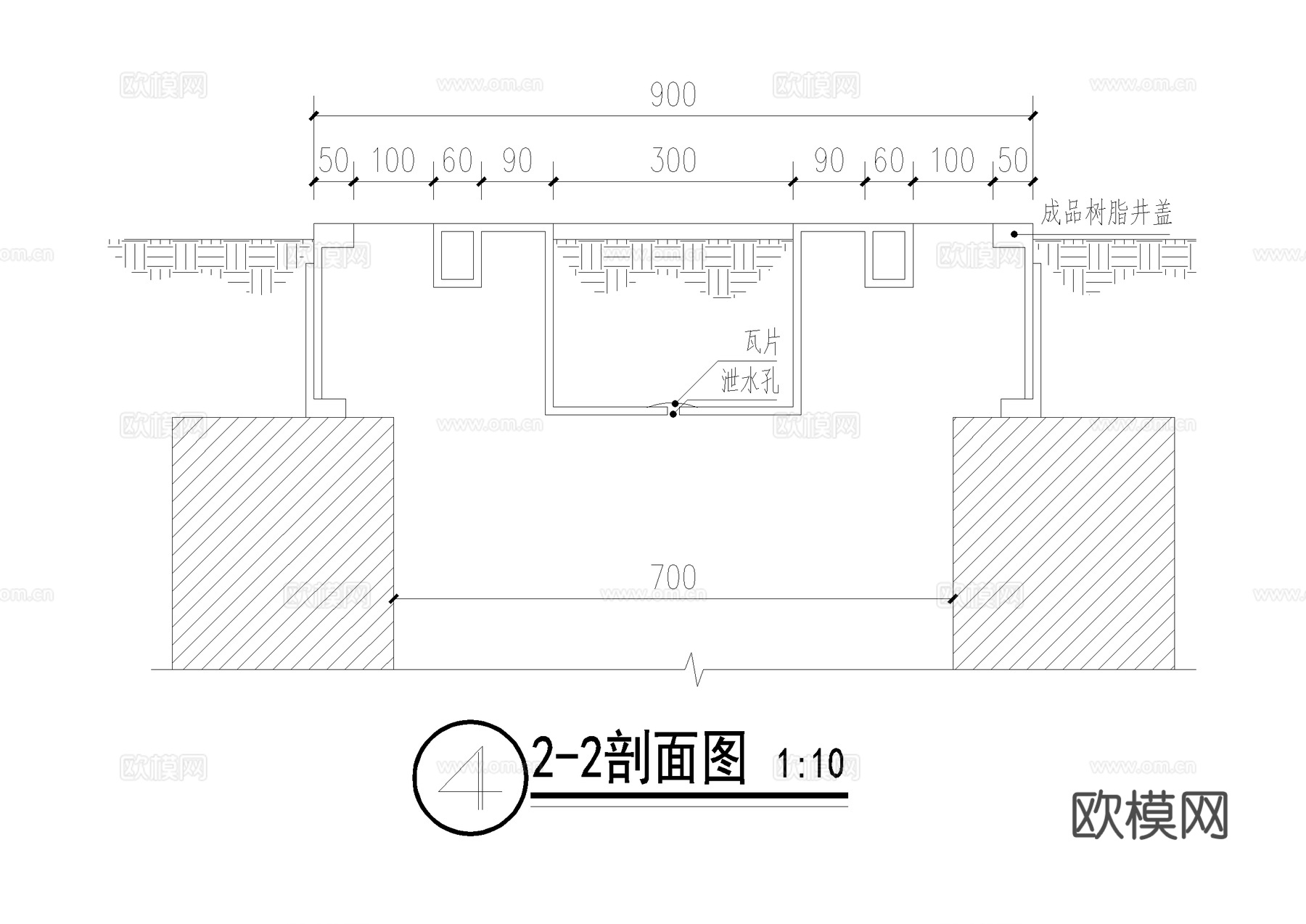 井盖节点 草地隐蔽式井盖 篦子 雨水口节点 混凝土路面铺装cad施工图