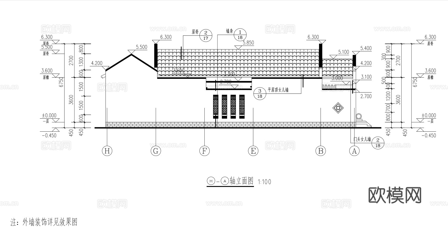 别墅建筑自建房 最新全套施工图设计cad施工图