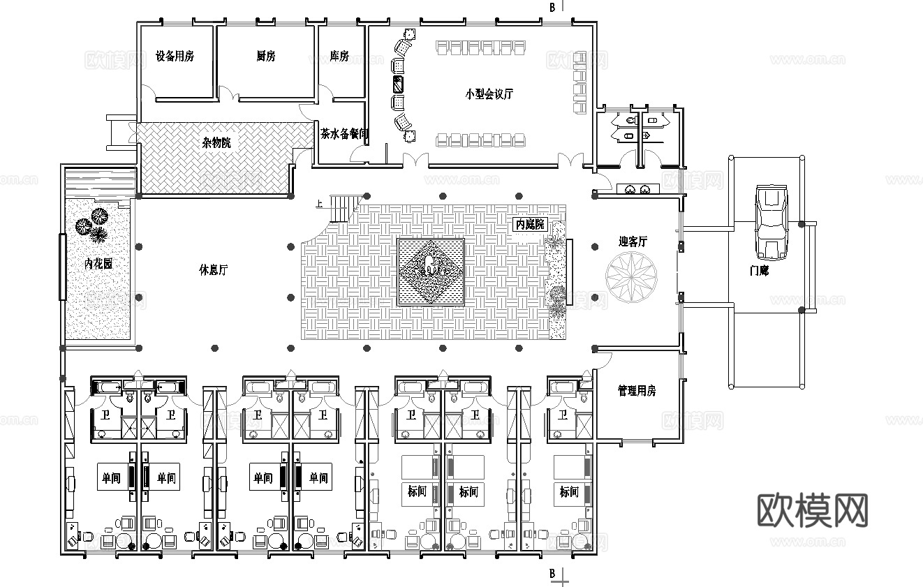 度假民宿建筑 最新全套施工图设计cad施工图