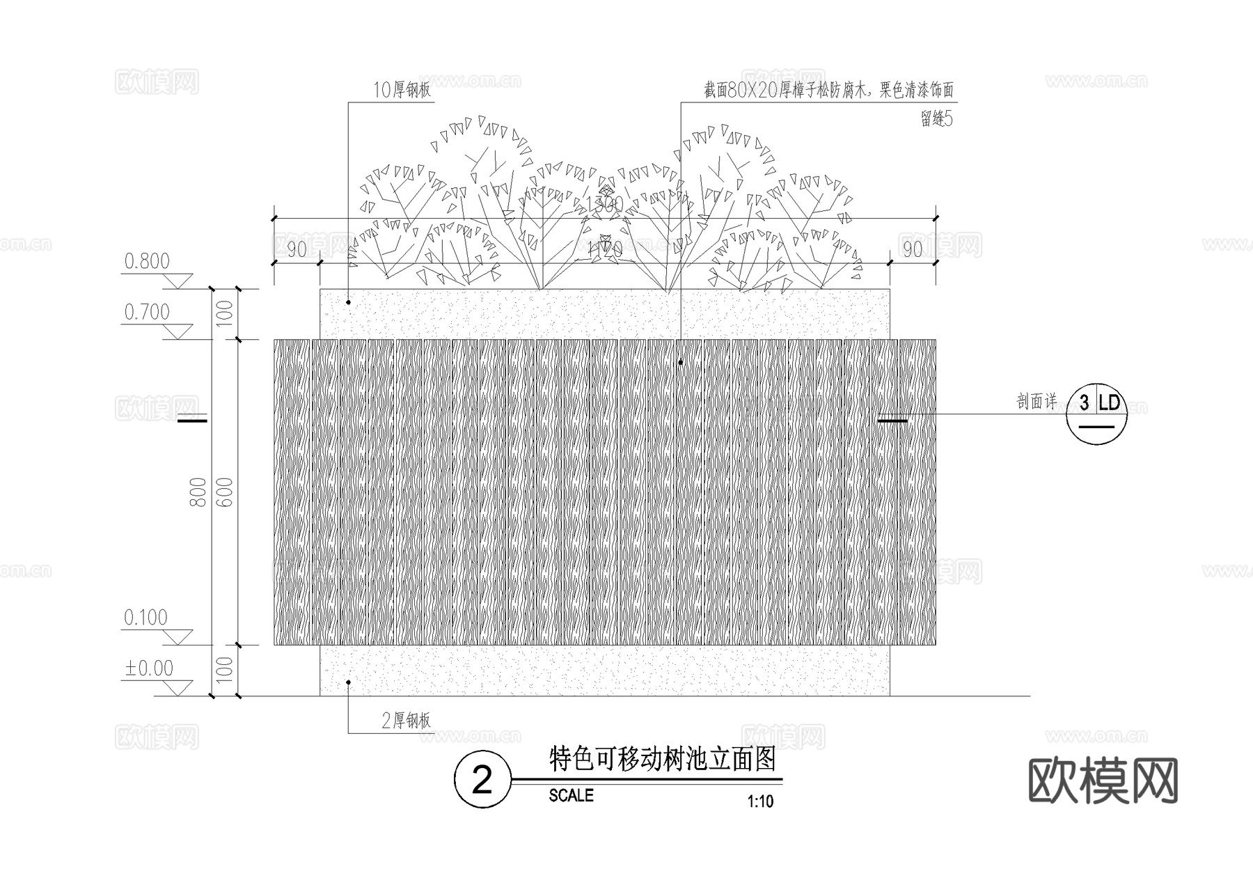 可移动树池 花箱 CAD施工图cad施工图