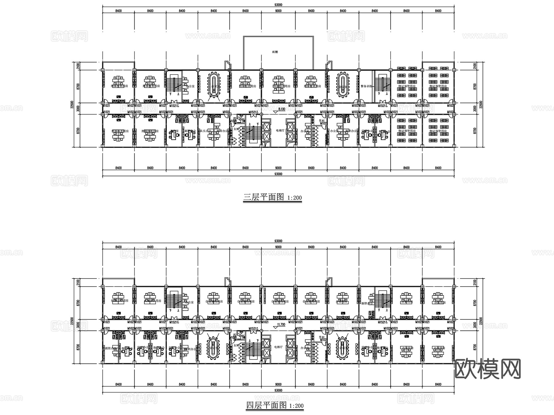 公安局业务技术行政综合楼建筑CAD施工图集cad施工图