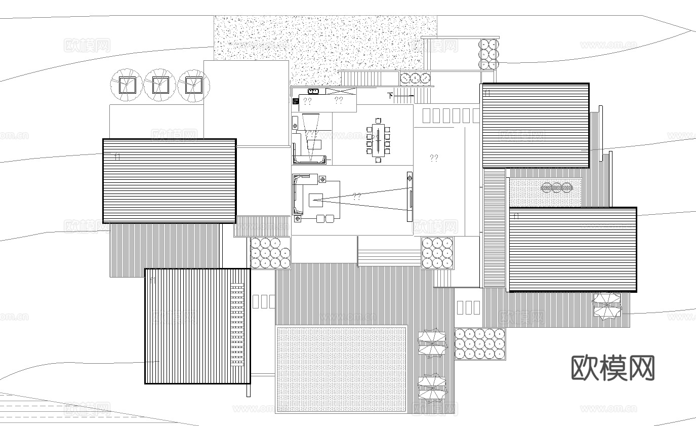民宿建筑外观  最新全套施工图设计cad施工图