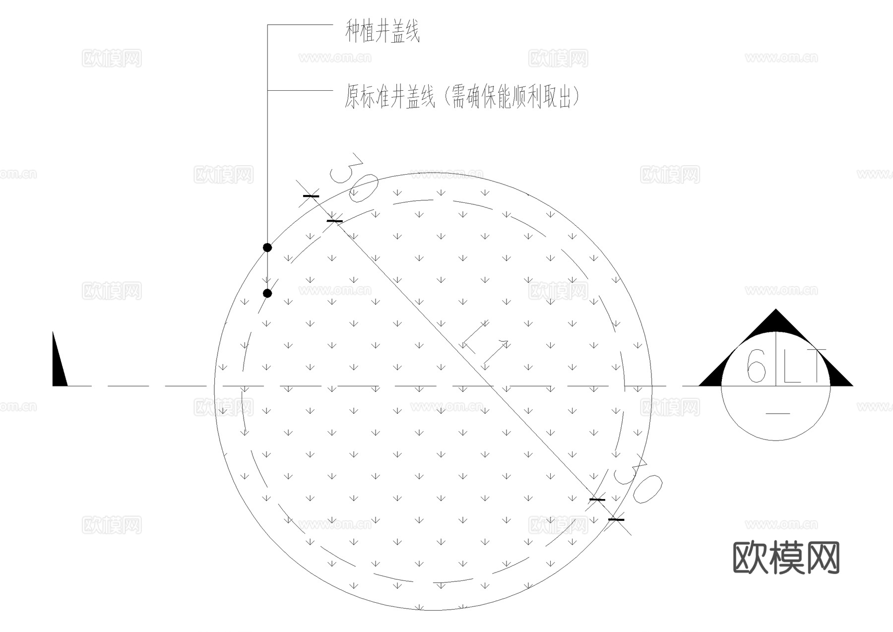 井盖节点 种植井 双层井盖 盖板 CAD施工图cad施工图