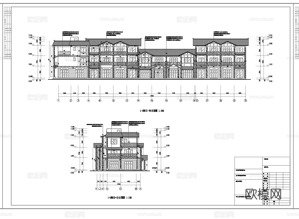 度假民宿建筑 室内 最新全套施工图设计cad施工图