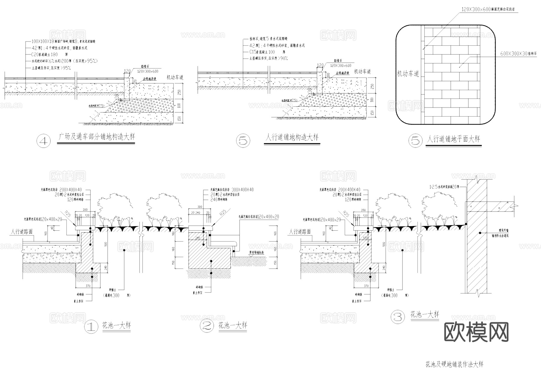 会议中心景观绿化平面及节点CAD施工图集cad施工图