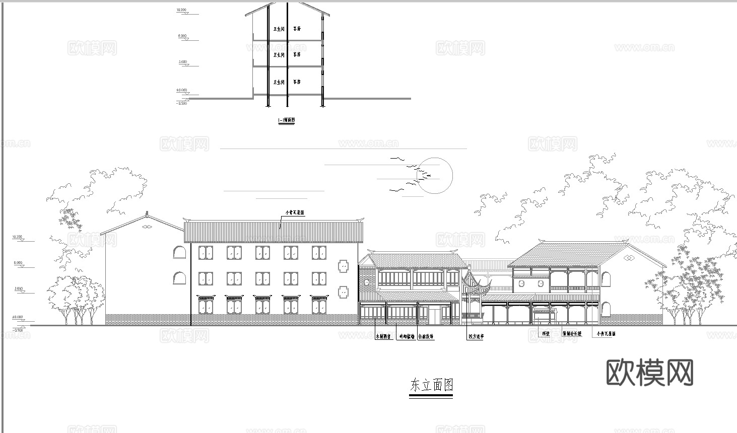 客栈酒店建筑 最新全套施工图设计cad施工图cad施工图